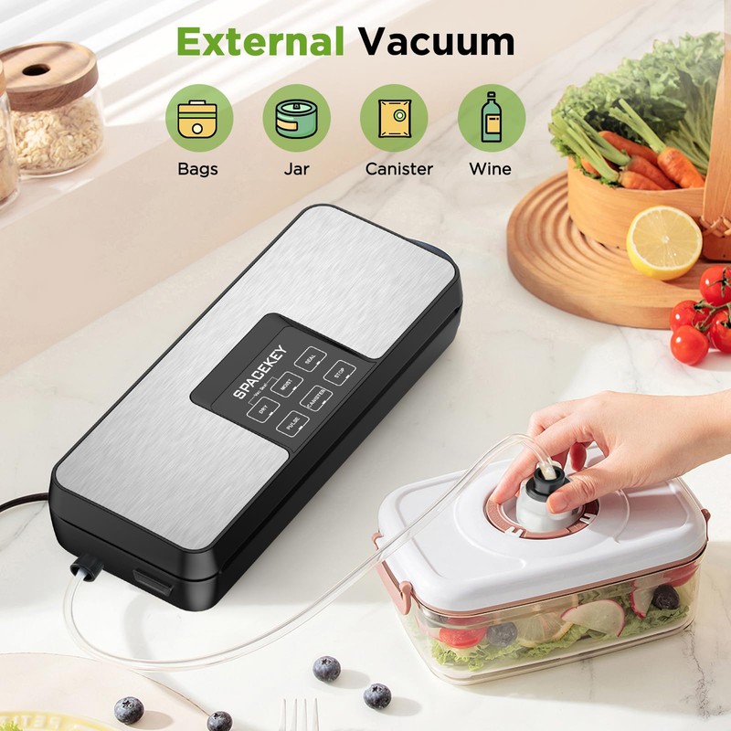 SPACEKEY Vacuum Sealer Machine, 85Kpa Food Vacuum Machine, Food Vacuum