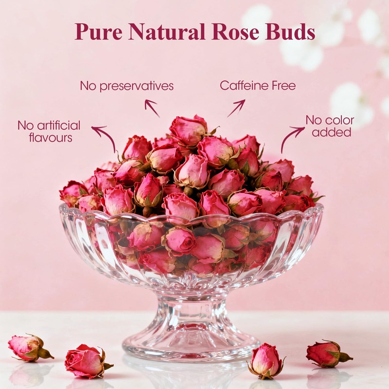 Rose Bud Tea Dried Red Rose,MQUPIN Rose Tea 100% Natural