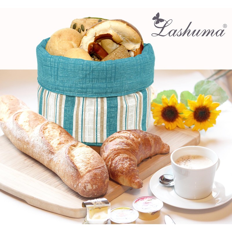 Lashuma Universal Folding Storage Basket Country Style Bread Basket Blue