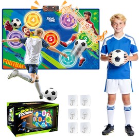 TPCSCH Upgraded Electronic Soccer Game for Kids Ages 3-5 6-8 8-12, Real-Time Scoring Target with 3 Modes, Indoor Outdoor Soccer Toss Toy with 2 Soft Ball, Soccer Bot Birthday Gifts for Boys Girls