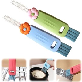 3 in 1 Cup Lid Cleaning Brush 2024 New Cup lid Cleaning Brush Multifunctional Crevice Cleaning Brush for Bottle Gap Tight Spaces Cup lid Brush Cleaner (Blue+Green)
