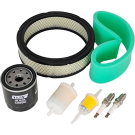 XYZIL Tune Up Filter Kit Compatible with Onan P-216 P-218 P-220 Gas Engine Compatible with Miller Hobart Welder 1402628 1401496 1220645 R42LTS BF833K2 149-22061-01 Pre Air Fuel Oil Filter Glow Plug