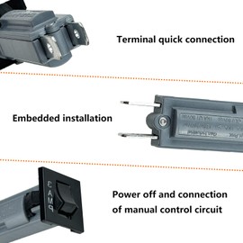 W28-XQ1A-3 Thermal Circuit Breaker Resettable Fuse, 3 Amp 125/250VAC 50/60Hz 32VDC, 3 Amp Fuses HVAC, Push Button Circuit Breaker, Panel Mount, W28 Series, Quick Connect, Snap-in 4 Pack