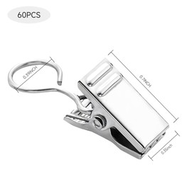 SUZEYEN 50 Pack Metal Curtain Clips with Hooks – Rust-Resistant Drapery Clip Rings for Curtains, Home Decor, DIY Crafts and Light Hanging