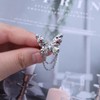 Cybche Boho Crystal Butterfly Ring Silver Butterfly Wings Band Ring