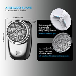 LURI Mini Rasuradoras para Hombre, Afeitadora Electrica con Pantalla de Alimentación Led Inteligente, Maquina de Afeitar para Hombre Lavable, Shaver Portátil Adecuada para Viajes de Negocios, Oficina, Automóvil y Campamento