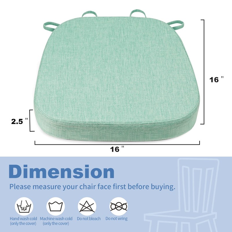BUYUE Thickened 2.5" Friendly Woven Fabric Dining Chair Cushion, U-Shape