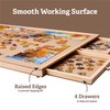 Rotating Wooden Puzzle Board for with 6 Storage Drawers &
