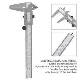 Vernier Caliper, 5In 6In High Precision Metal Vernier Caliper Manual Measuring Caliper Tools Micrometer Ruler Measuring The Inner Diameter and Outer Diameter(5in)