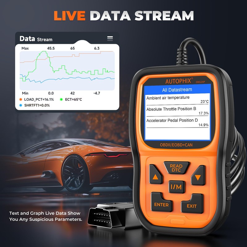 AUTOPHIX OM126P+ OBD2 Scanner, Vehicle Code Reader for Check Engine