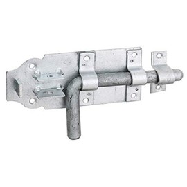 Alberts 124359 Bolzenriegel | mit rundem Griff und befestigter Schlaufe | feuerverzinkt | Platte 160 x 70 mm | Bolzen-Ø 16 mm | Gesamtlänge 210 mm