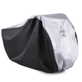 WooZuu Bike Cover for 2 Bikes Cycle Bicycle Rain Cover Waterproof Bike Cover All Weather Dust Resistant UV Protection Ideal for Mountain Bike, Road Bike