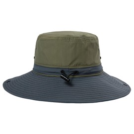 Comhats Herren Sonnenhut mit UV-Schutz, Outdoor Fischerhut, faltbar, Damen Wanderhut, Unisex Buschhut, Sommerhut, Hiking, breiter 50+ Boonie, Gartenhut, Tropenhut, wasserdicht Grün M/L