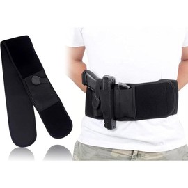 Belly Band Holster for Concealed Carry, for Men & Women, Elastic Breathable Gun Holster for Most Pistols and Revolvers, Universal Fit (Left Hand Draw), Black