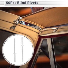 RATCHROLL Dome Head Large Flange Blind Rivets 2.4mm Grip Diameter 12mm Grip Length 5mm Flange Diameter Iron Silver Tone