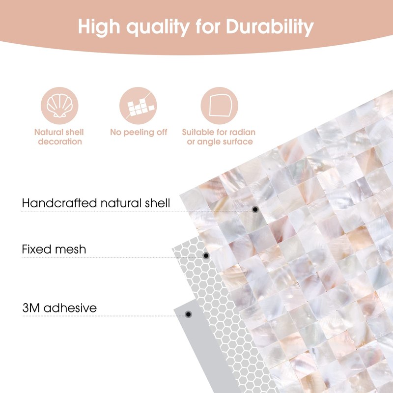 Reovatile 10 - Sheet Pearl Shells Tile Peel and Stick