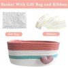 SHIANCE&LI Small Woven Basket Cute Cotton Rope 12"x 8" x