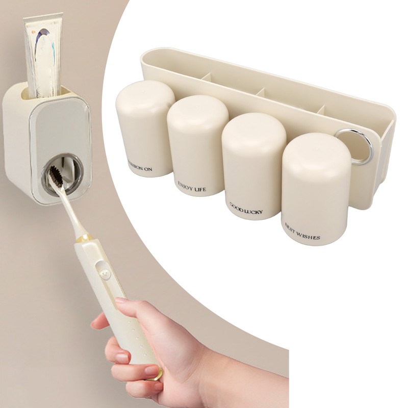 Toothbrush Holder Bathroom Hanging Vanity Tooth Brush Organizer Punch Free
