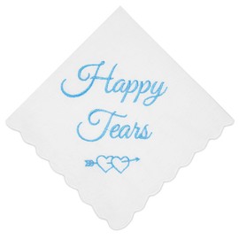 Aomig Men's Handkerchiefs, Handkerchief, White Cotton, Fabric Handkerchiefs, Men's Traditional Handkerchief, Reusable Men's Handkerchiefs, 30 cm x 30 cm (Embroidery Style)