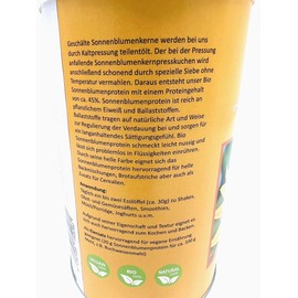 Organic Sunflower Protein Powder, 500 g Tub, 100% Pure Sunflower Protein from Germany / Upper Bavaria, No Additives, Vegan Protein Source