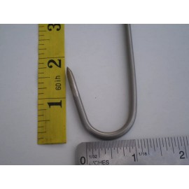 HAND MADE 25 PCS. HEAVY DUTY STAINLESS STEEL MEDIUM MEAT/POULTRY S HOOKS, 5" X 4MM.