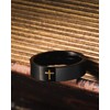 Cross Rings for Men, Black Stainless Steel Classical Simple Plain