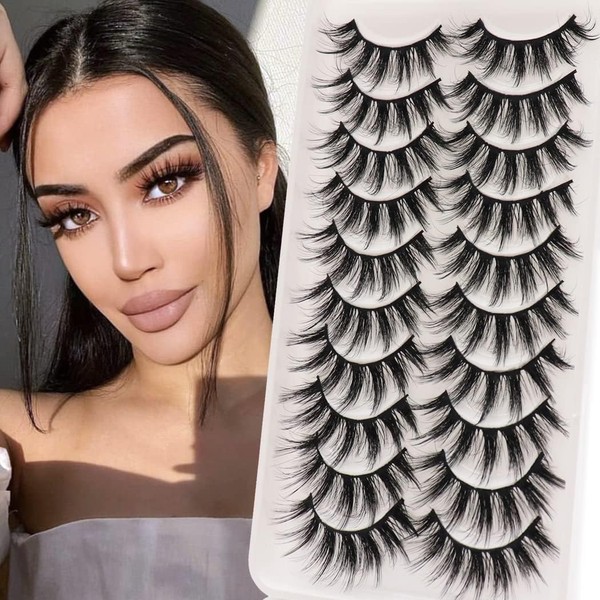 Veleasha Lashes Fluffy Wispy Faux Mink Eyelashes Criss-cross Falsche Wimpern