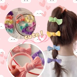 KAMIHO Hair Rubber for Children, Hair Elastic for Kids, Stylish, Cute, Ribbon, Color A