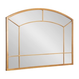 Kate and Laurel Gervais Traditional Wide Arched Window Mirror, 36 x 27, Antique Gold, Vintage Window Pane Arch Mirror for Use as Statement Mantel Mirror or Decorative Bedroom Mirror