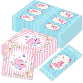 40 PCS Tea Party Napkins Tea Time Napkins Flower Napkins Party Supplies Wildflower Party Decorations for Wedding Baby Shower Bridal Shower