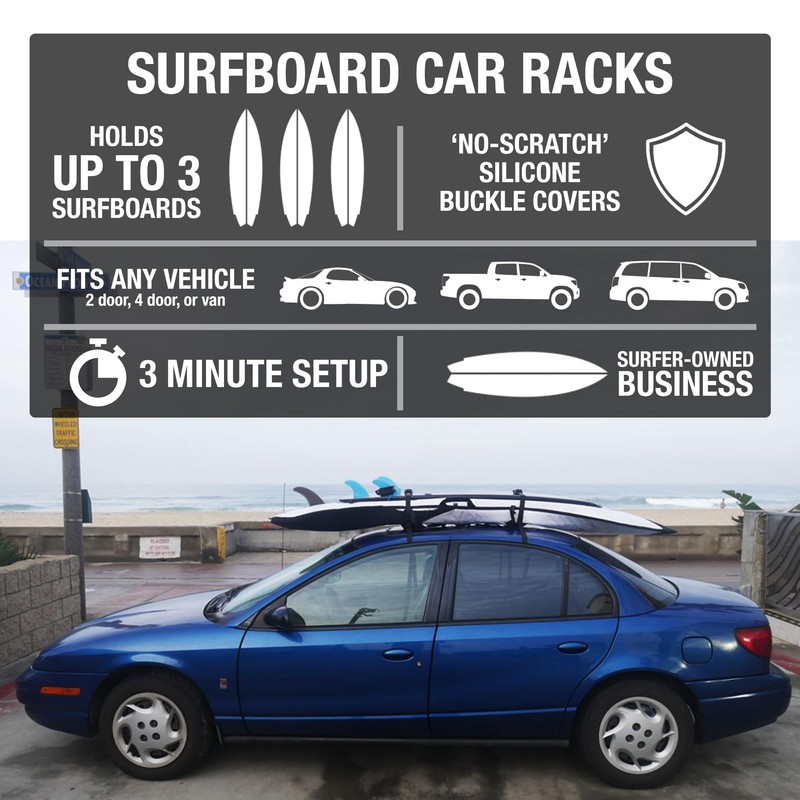 Ho Stevie! Surfboard Car Racks - Padded System, Easy Setup