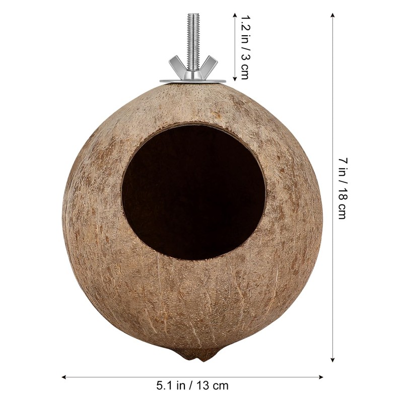 Balacoo Coconut Bird Nest for Cage: Natural Coconut Shell Parakeet