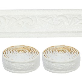 Glavatrix 181" x 1.57" Peel Stick Foam Molding Trim, Flexible Crown Molding Wallpaper Border Self Adhesive 3D Wall Edging Lines Foam Baseboard Wall Trim for Home, Office, Hotel DIY Decoration (White)