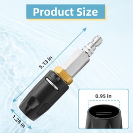 Downstream Soft Wash Sprayer DS Twist Nozzle Adjustable, 0-60 Degree Spray Angle with Variable Reach from Near to Far for Pressure Washers with 3-7 GPM Flow Rate