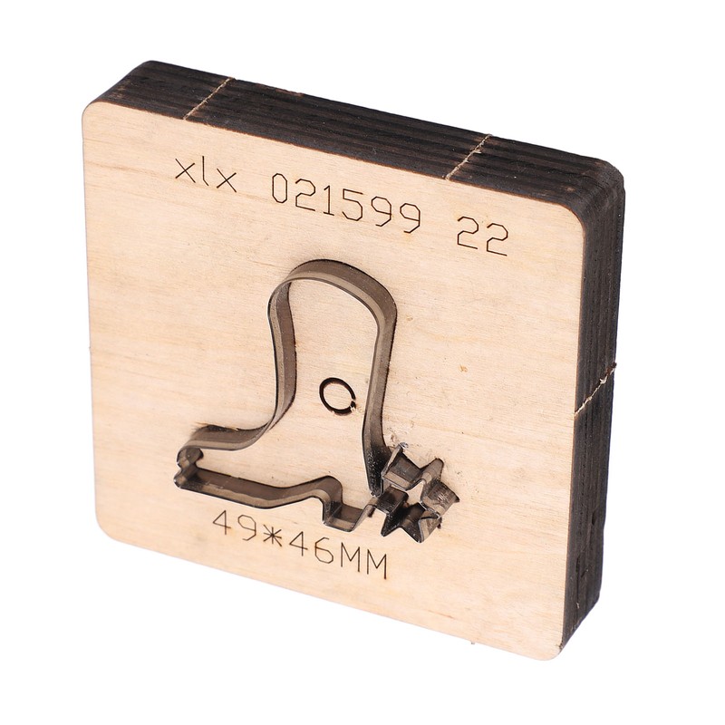 Leather Punching Die Shoe Shaped Alloy Steel Blade Birch Base