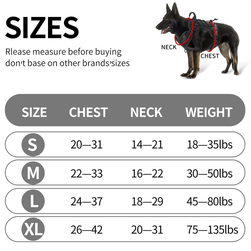PET'S HUB Large Dog Harness, No Pull Pet Harness With