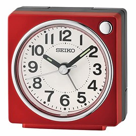 Seiko Fuji Dark Bedroom Alarm Clock, Metallic Red