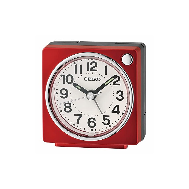 Seiko Fuji Dark Bedroom Alarm Clock, Metallic Red
