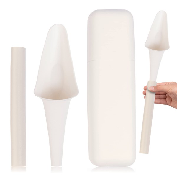 SHEWEE Flexi + Case – Reusable Pee Funnel – A Flexible, Larger Version Of The Original Female Urination Device Since 1999! Quickly, Easily & Discreetly, Wee Standing Up. Comes with Pipe & Case – White
