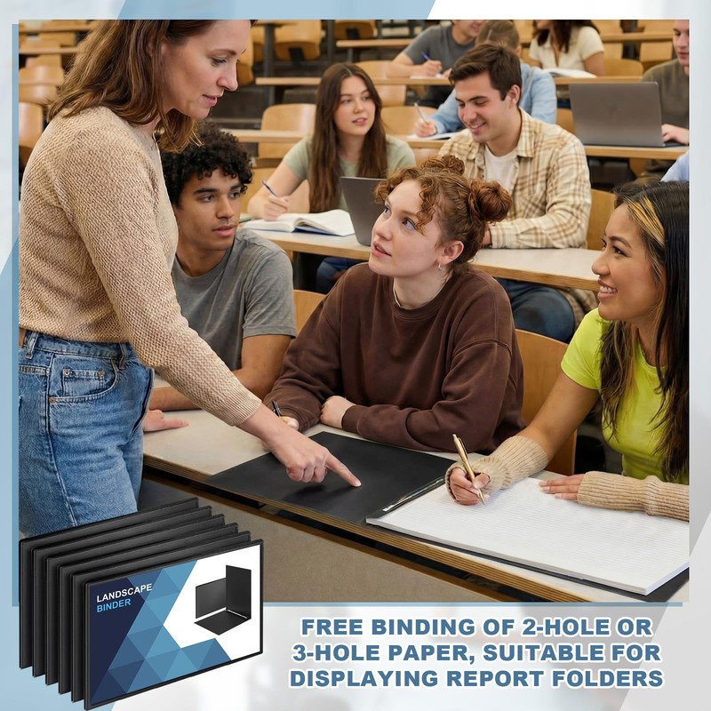 Henoyso 12 Pcs 11'' x 17'' Landscape Binder Bulk with