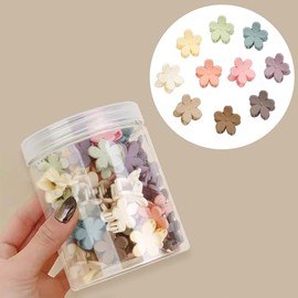 TERSE-Mini pinzas para el pelo con flores para mujeres y niñas: 50 pinzas para el pelo de colores para bebés, lindas y pequeñas, pinzas en forma de garra, pinzas para el pelo de agarre fuerte para niñ