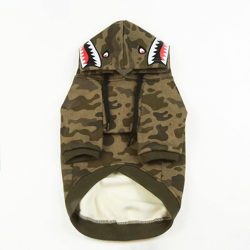 Woof Trails Camo Dog Hoodie Dog Clothes Extra Warm Fleece
