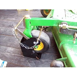 Jungle Jim’s Large Mower Holder, Caster Wheel Lockdown for Zero Turn Mowers (ZTR), Fits 10.5"–12.5" Caster Tires, Secure Transport for Lawn and Landscape Trailers, Removable and Lockable Design