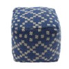 Christopher Knight Home Ophelia Outdoor Cube Pouf, Boho, Blue and