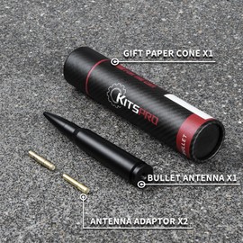 KitsPro 50 Cal Antenna for All Years Ford F-150 F-250 F-350 Super Duty, 2021-2024 Ford Bronco, 1994-2018 Dodge Ram 1500 2500 3500, 2019-2024 Ram 1500 Classic, Matte Black Short Truck Radio Antenna