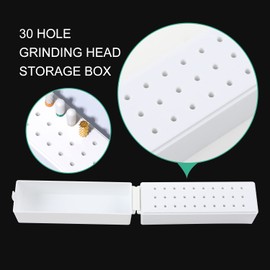 TIHOOK Nail Drill Holder 30 Holes Nail Grinding Head Storage Box Nail Cutter Bit Holder for Nail Cutter Attachment Bit Dustproof