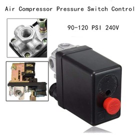Wadoy Central Pneumatic Air Compressor Pressure Switch Control Valve Upgraded Replacement for Parts 90-120 PSI 240V 4-Way Air Compressor Pressure Switch