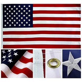 USA 6'x10' 300D Polyester-Nylon Embroidered Sewn Stars and Stripes Heavy Duty Banner Flag