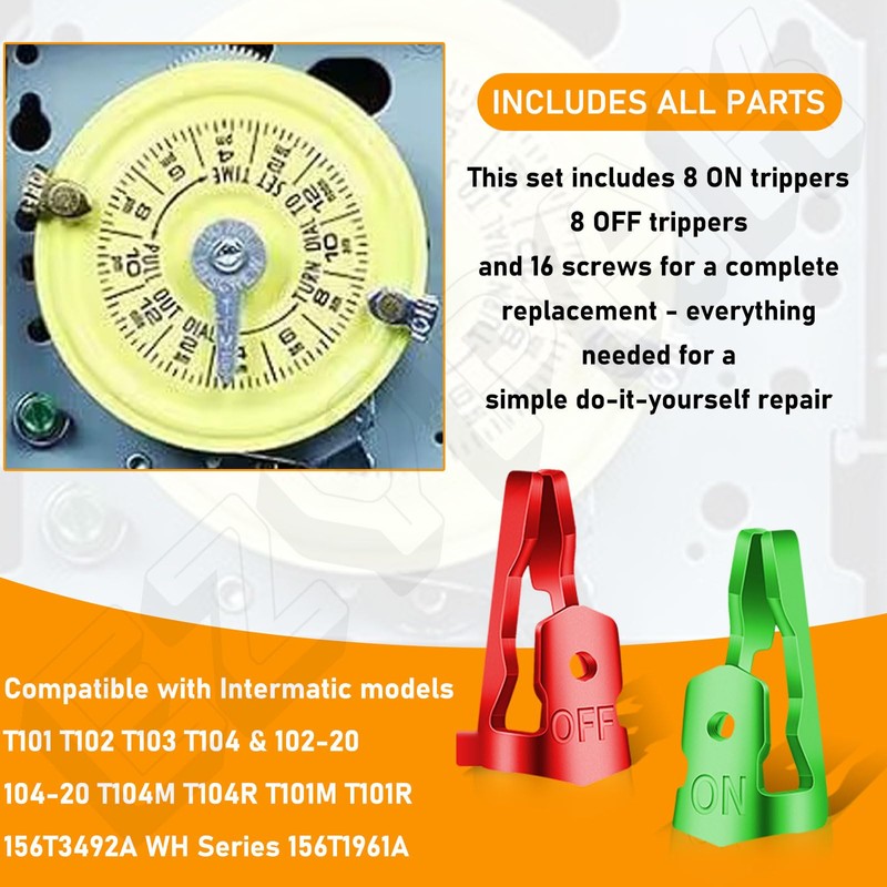 Pool Timer On Off Clips/Time Switch Replacement Trippers (8 ON