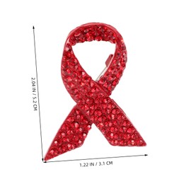 TOVINANNA Rhinestone Ribbon Breast Pin Brooch for Women Breast Awareness Elegant Alloy Brooch Jewelry Fit for Clothing and Special Occasions